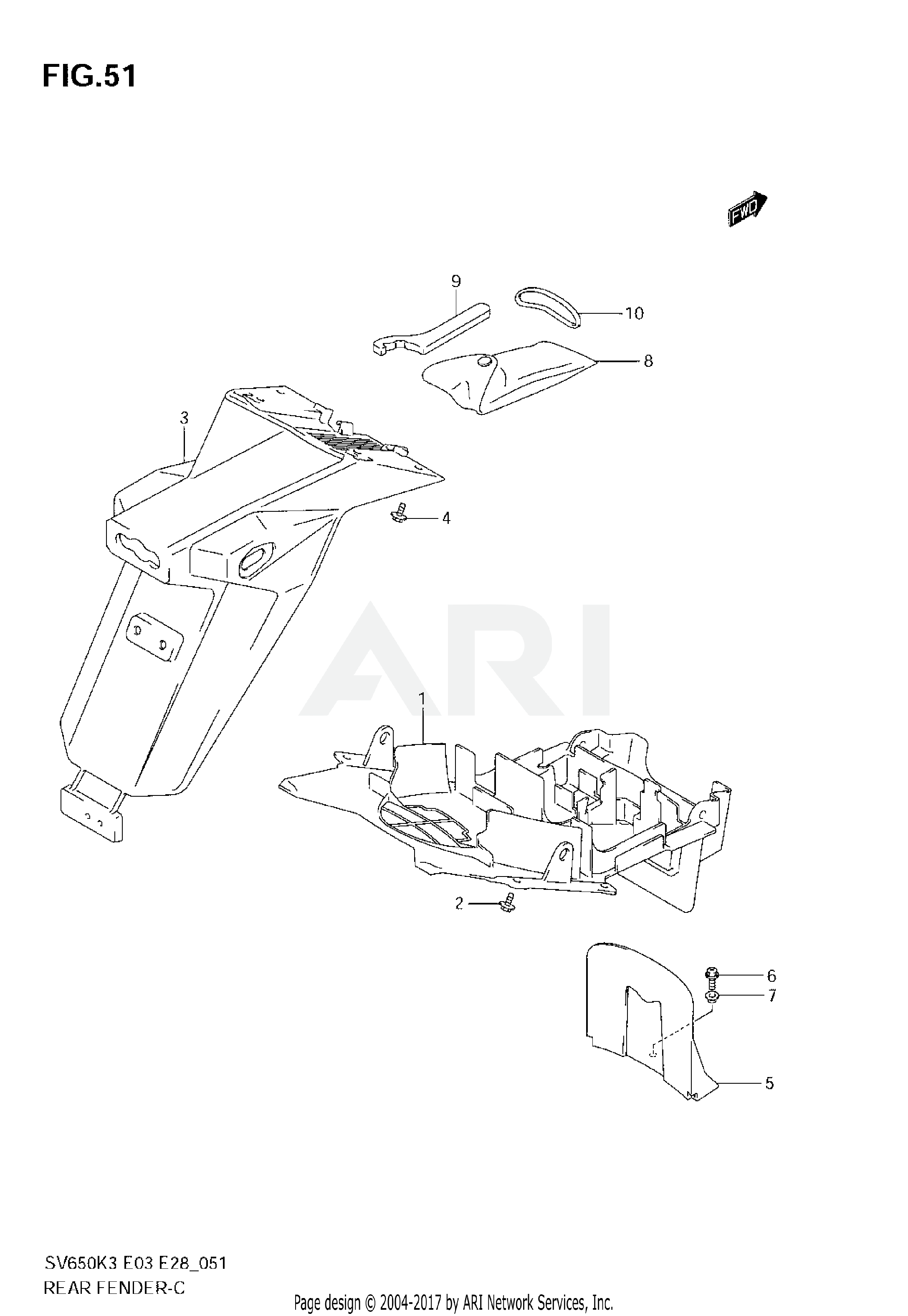 REAR FENDER (MODEL K3)