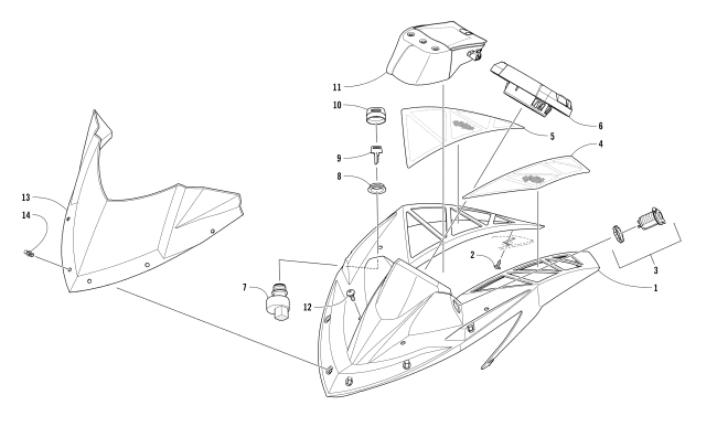 WINDSHIELD AND INSTRUMENTS ASSEMBLIES