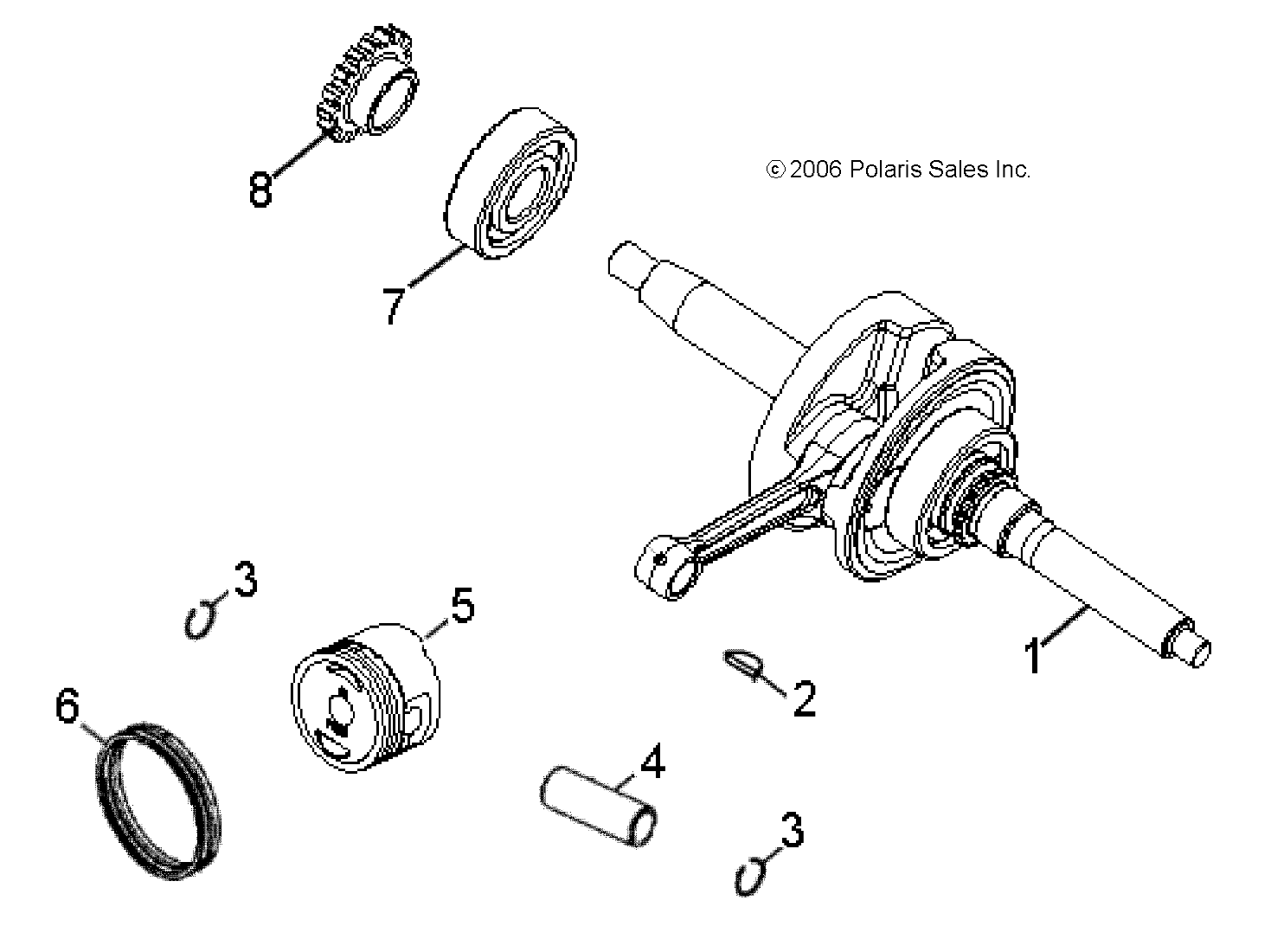 ENGINE, CRANKSHAFT and PISTON - A10KA05AB/AD (49ATVCRANKSHAFT07PRED50)