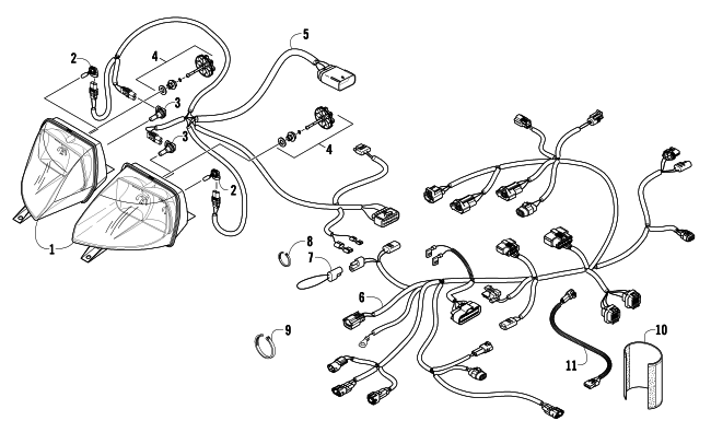 HEADLIGHT AND WIRING ASSEMBLIES