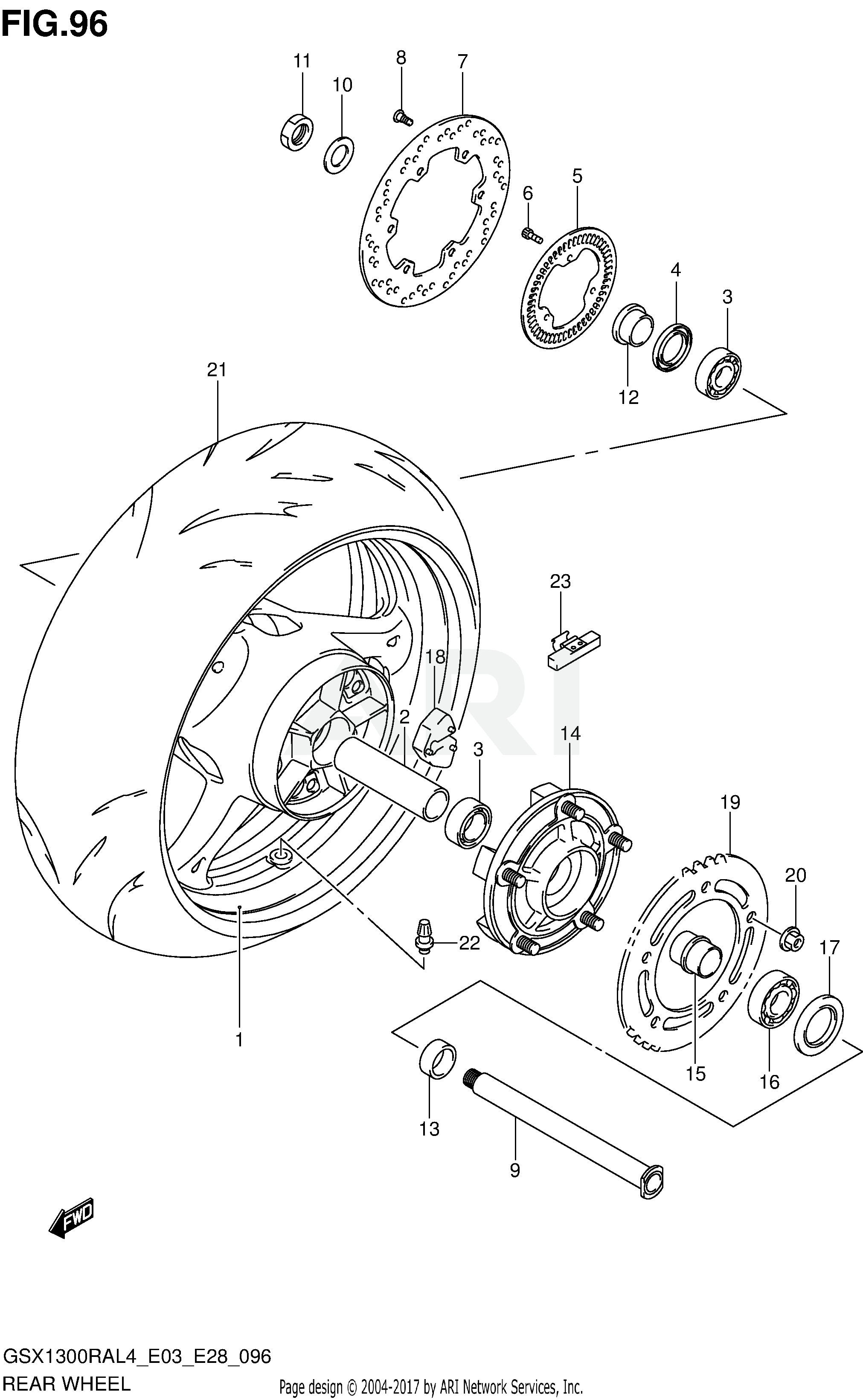 REAR WHEEL (GSX1300RAL4 E03)