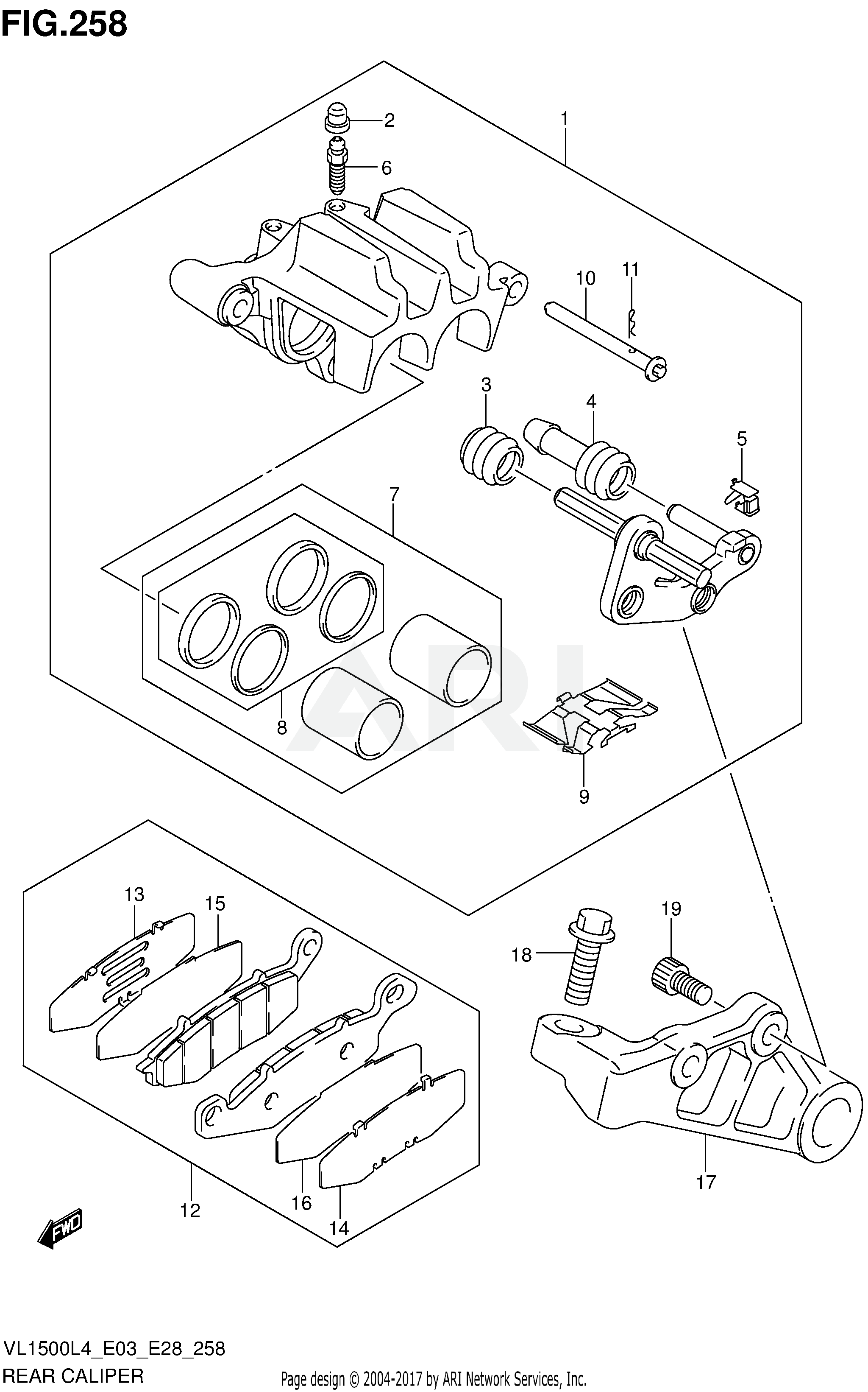 REAR CALIPER (VL1500BL4 E33)