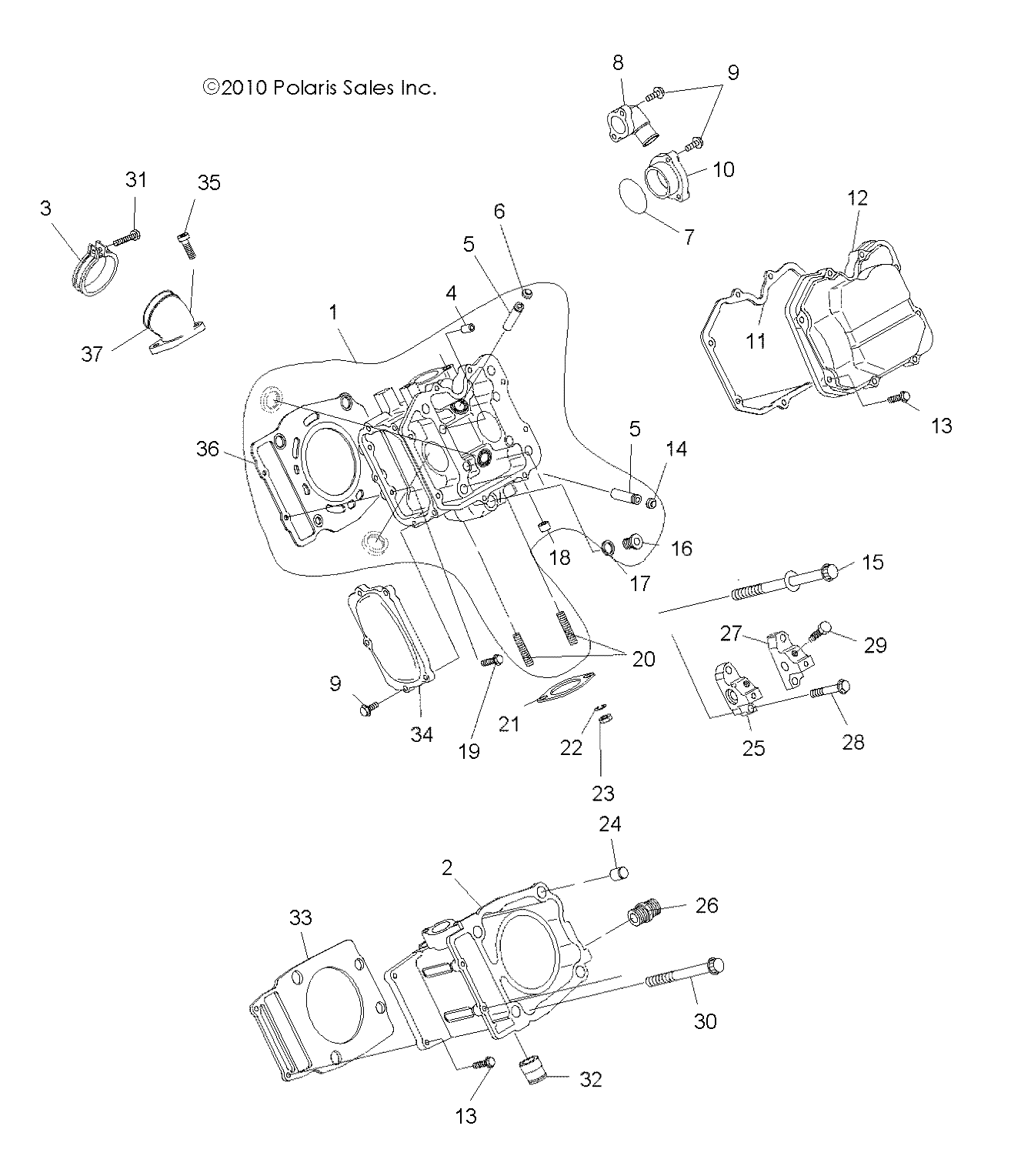 ENGINE, CYLINDER and HEAD - A11NG50FA (49ATVCYLINDERHD11SCRAM)