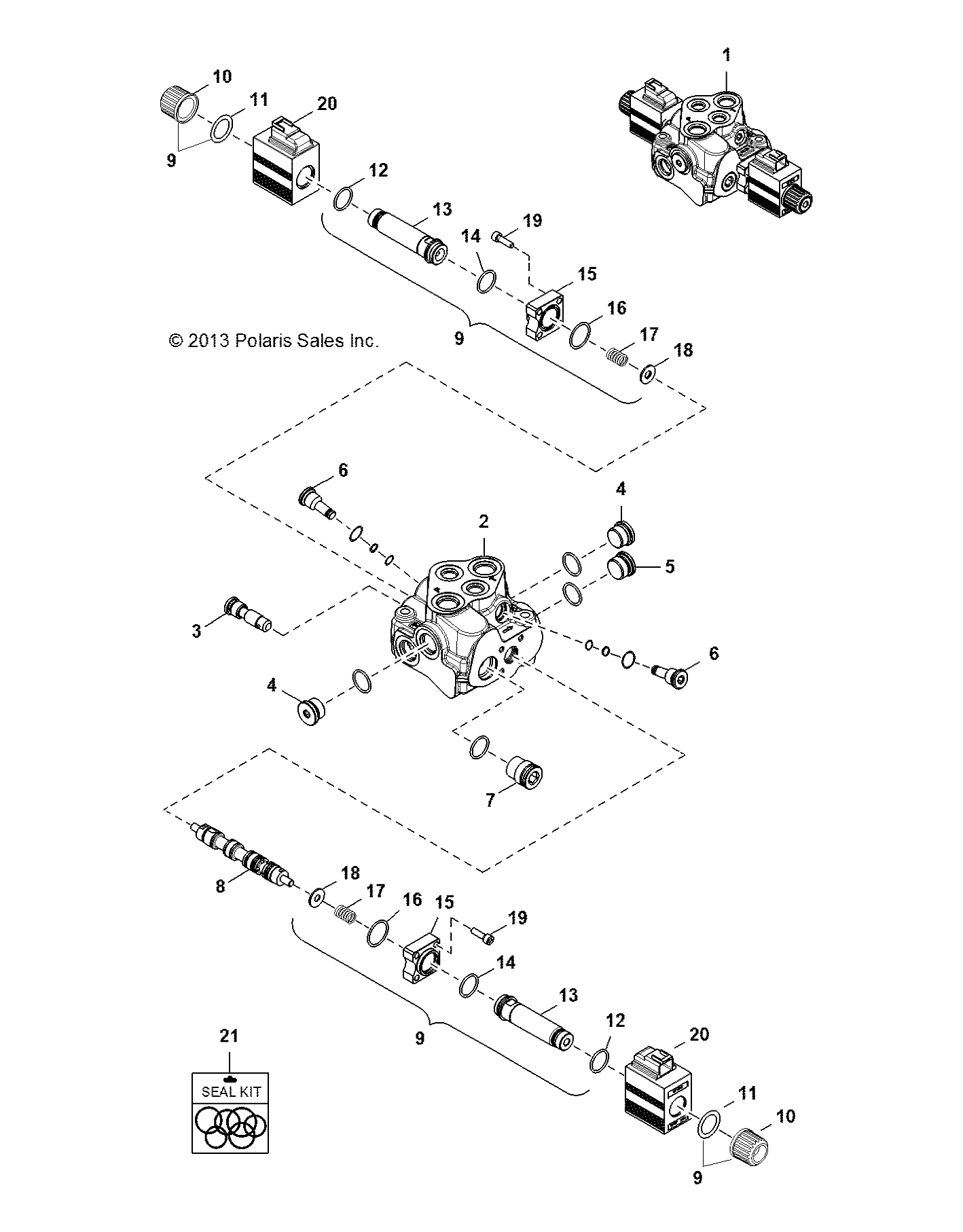 HYDRAULICS, AUXILIARY VALVE - R17B1PD1AA/2P (49BRUTUSVALVEAUX13)