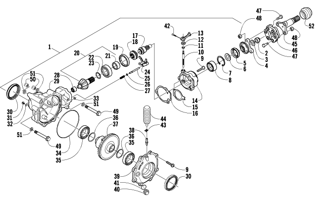 FRONT DRIVE GEARCASE ASSEMBLY