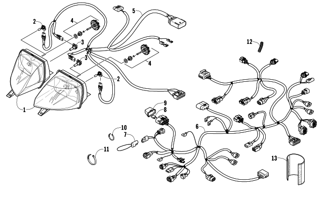 HEADLIGHT AND WIRING ASSEMBLIES