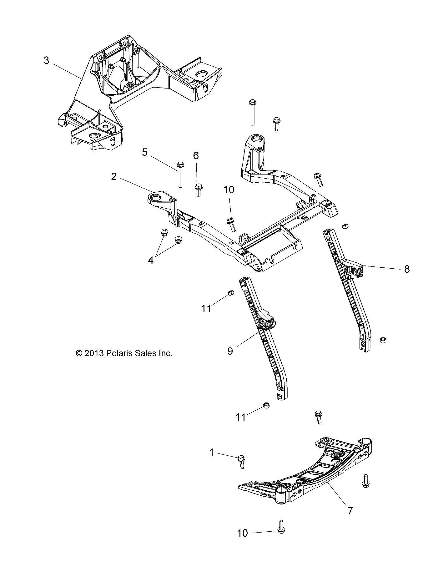 BODY, FRONT RACK SUPPORT - A15SVE95FW (49ATVRACKMTG14SCRAM)