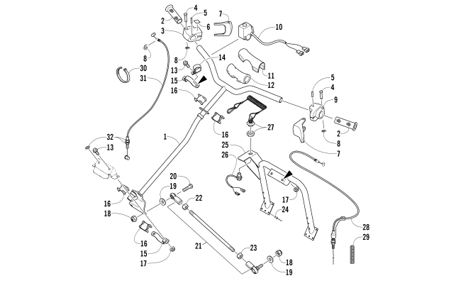 STEERING POST AND TIE ROD ASSEMBLY