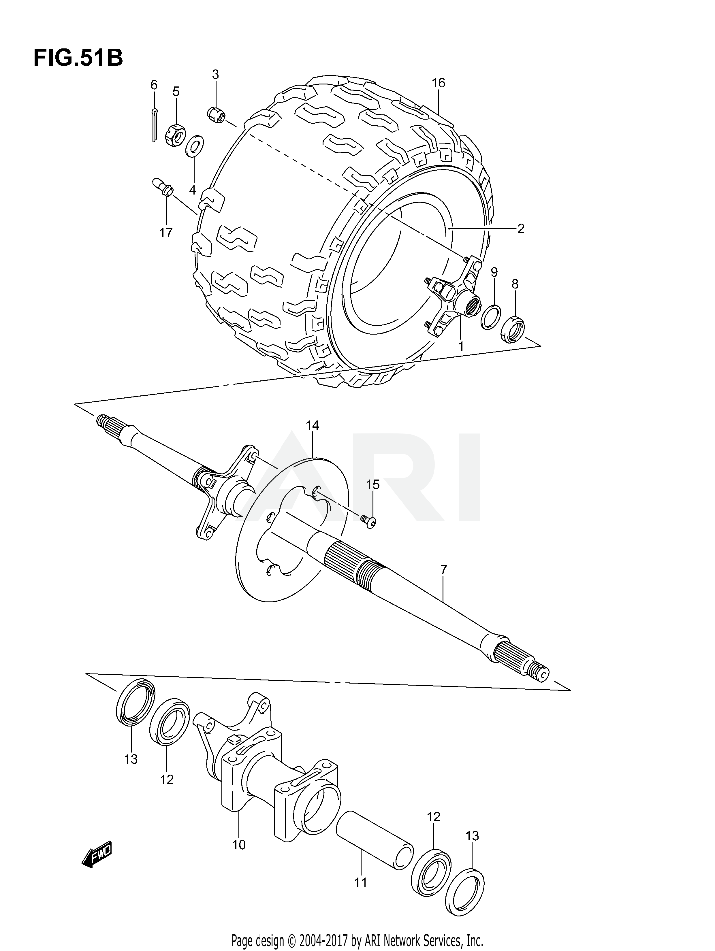 RIGHT REAR WHEEL (MODEL K5/K6/K7)