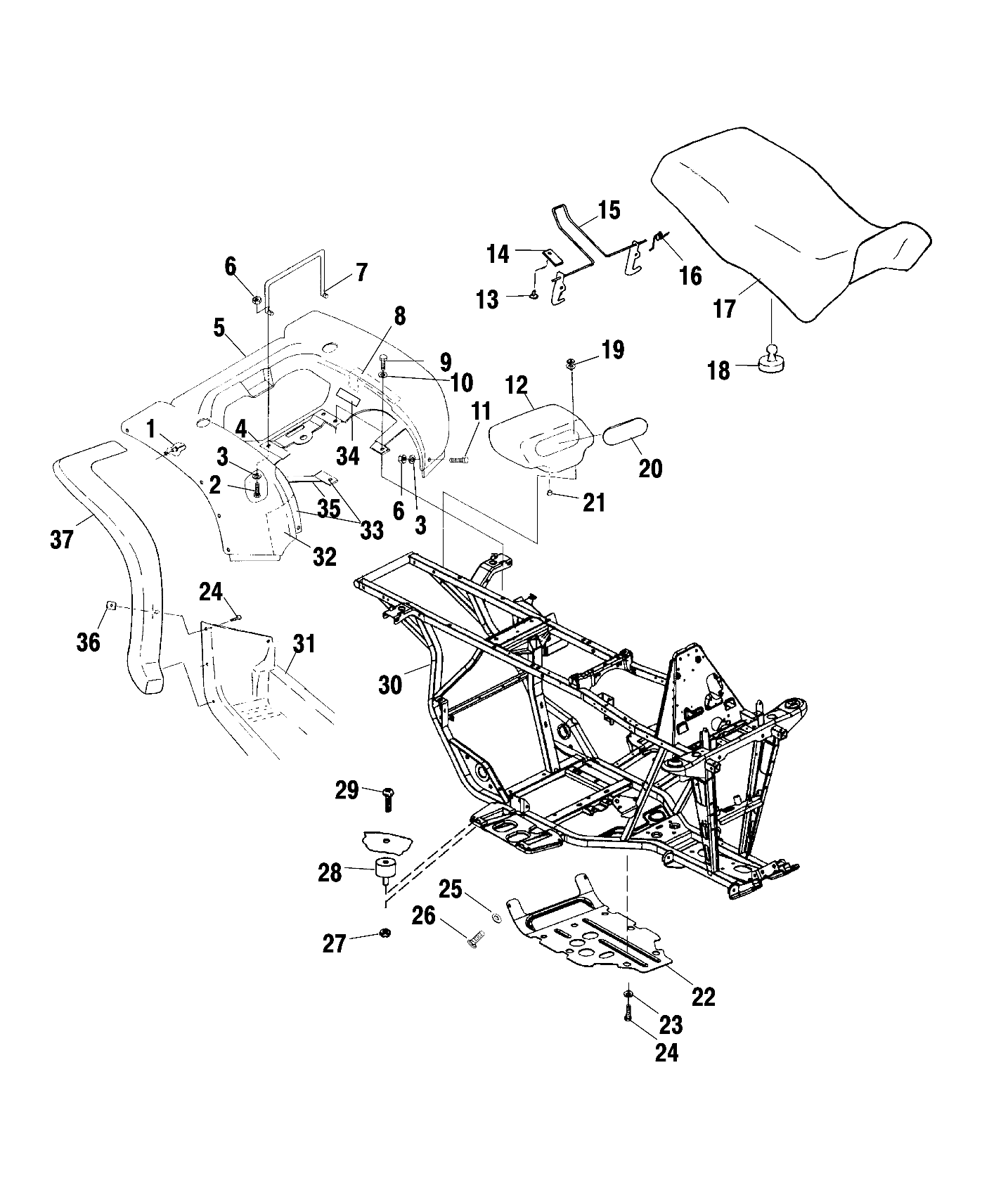 REAR CAB AND SEAT - A02CB32AA/AB/FC (4970107010A03)