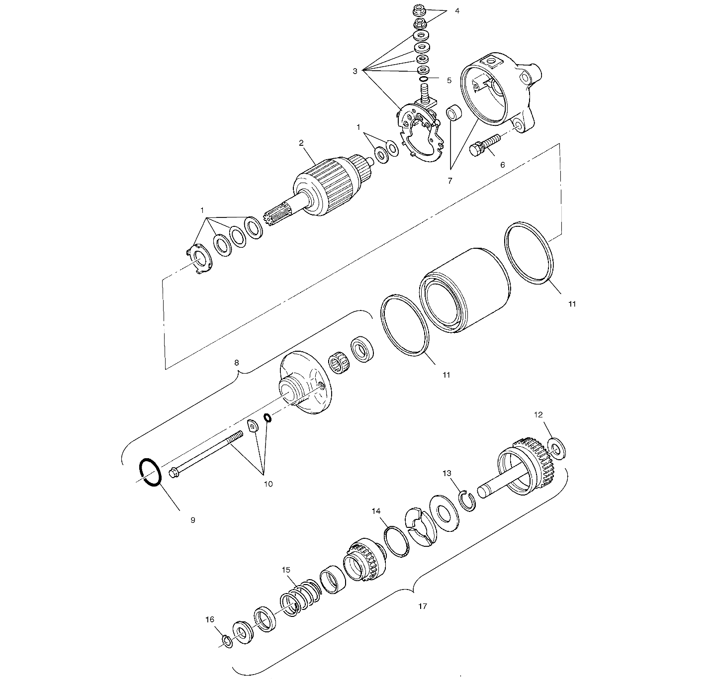 STARTING MOTOR - A02CB32AA/AB/FC (4970107010D07)