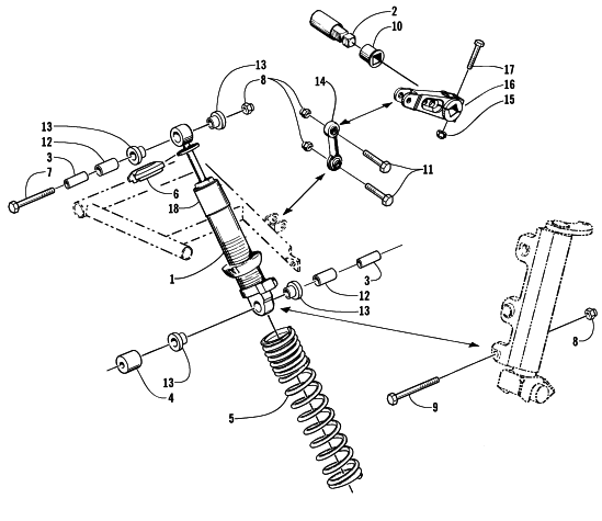 SHOCK ABSORBER AND SWAY BAR ASSEMBLY