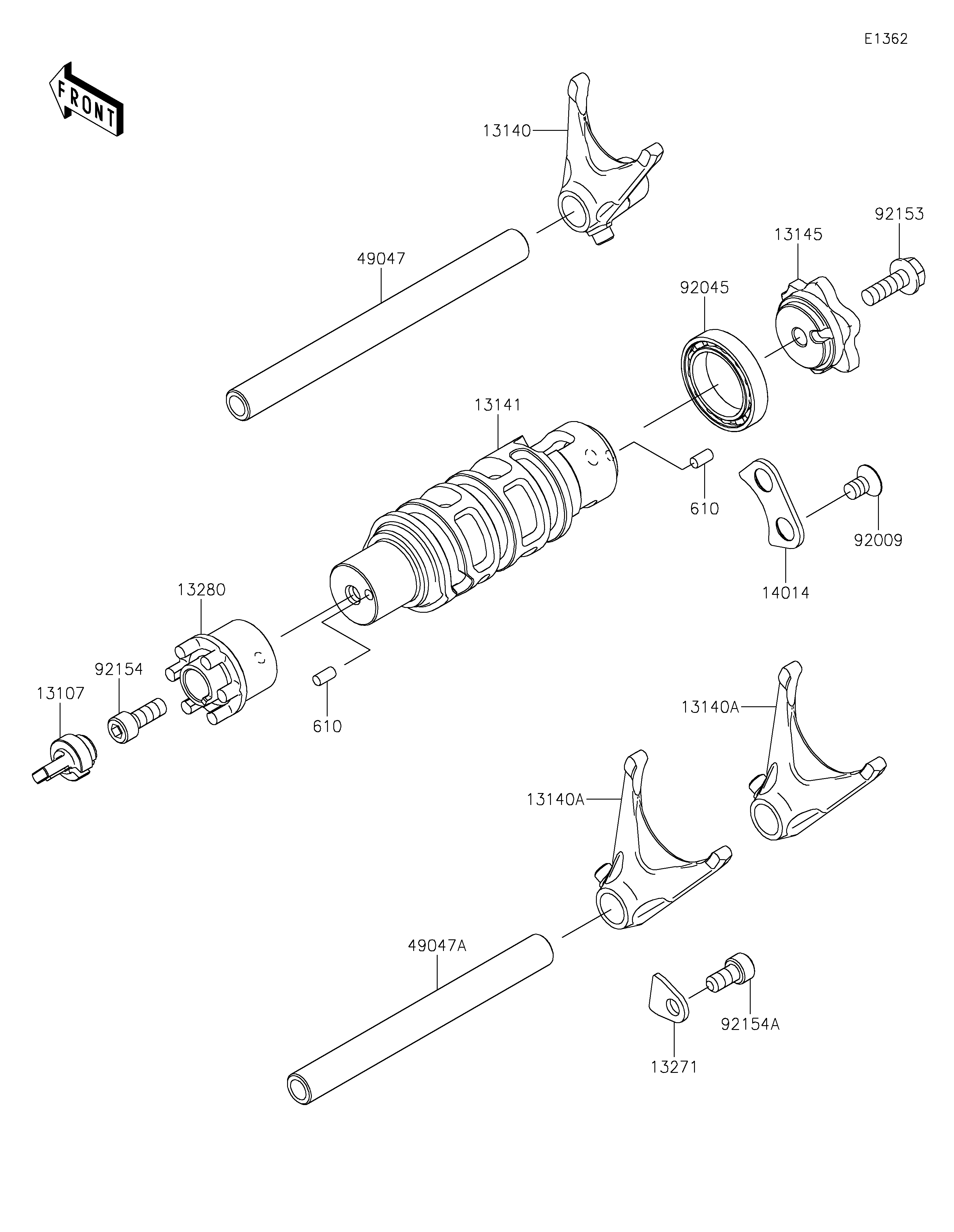 Gear Change Drum/Shift Fork(s)