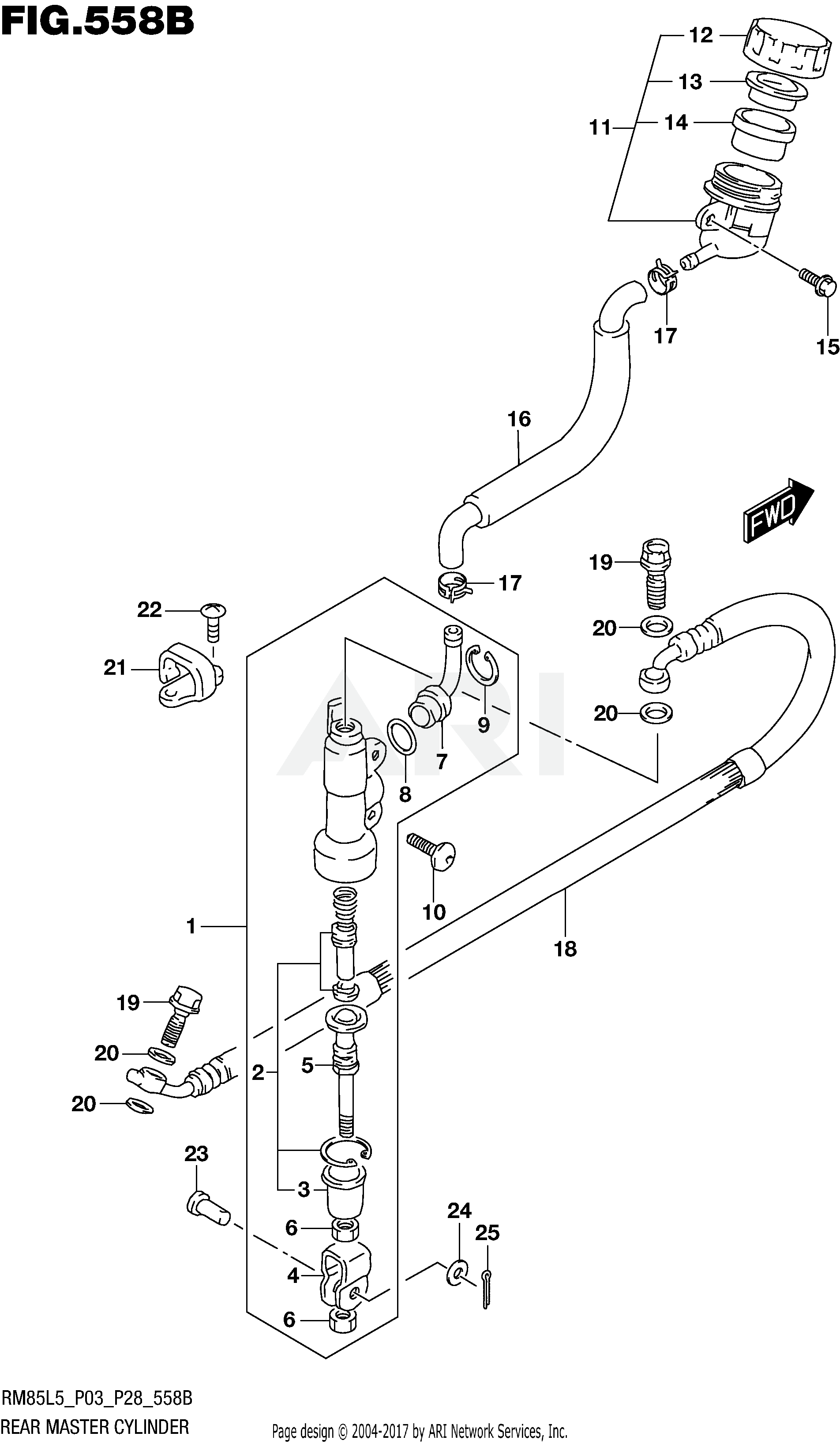 REAR MASTER CYLINDER (RM85L5 P28)