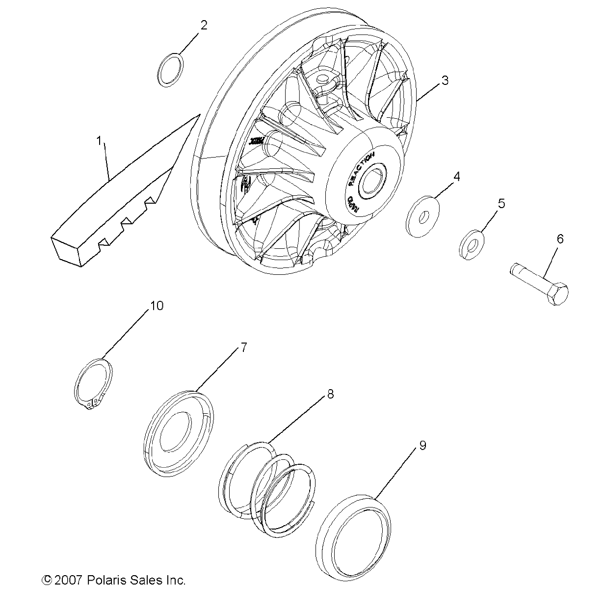 DRIVE TRAIN, SECONDARY CLUTCH - R10HR76AG/AR (49RGRCLUTCHDVN086X6)