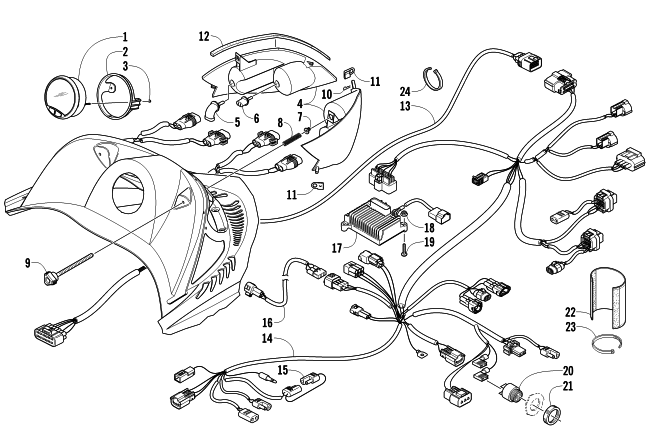 HEADLIGHT, INSTRUMENTS, AND WIRING ASSEMBLIES