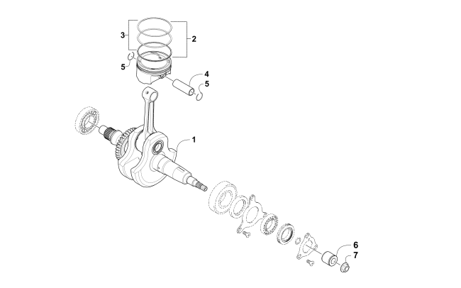 CRANKSHAFT AND PISTON ASSEMBLY