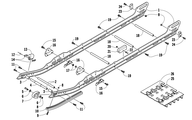 SLIDE RAIL AND TRACK ASSEMBLY