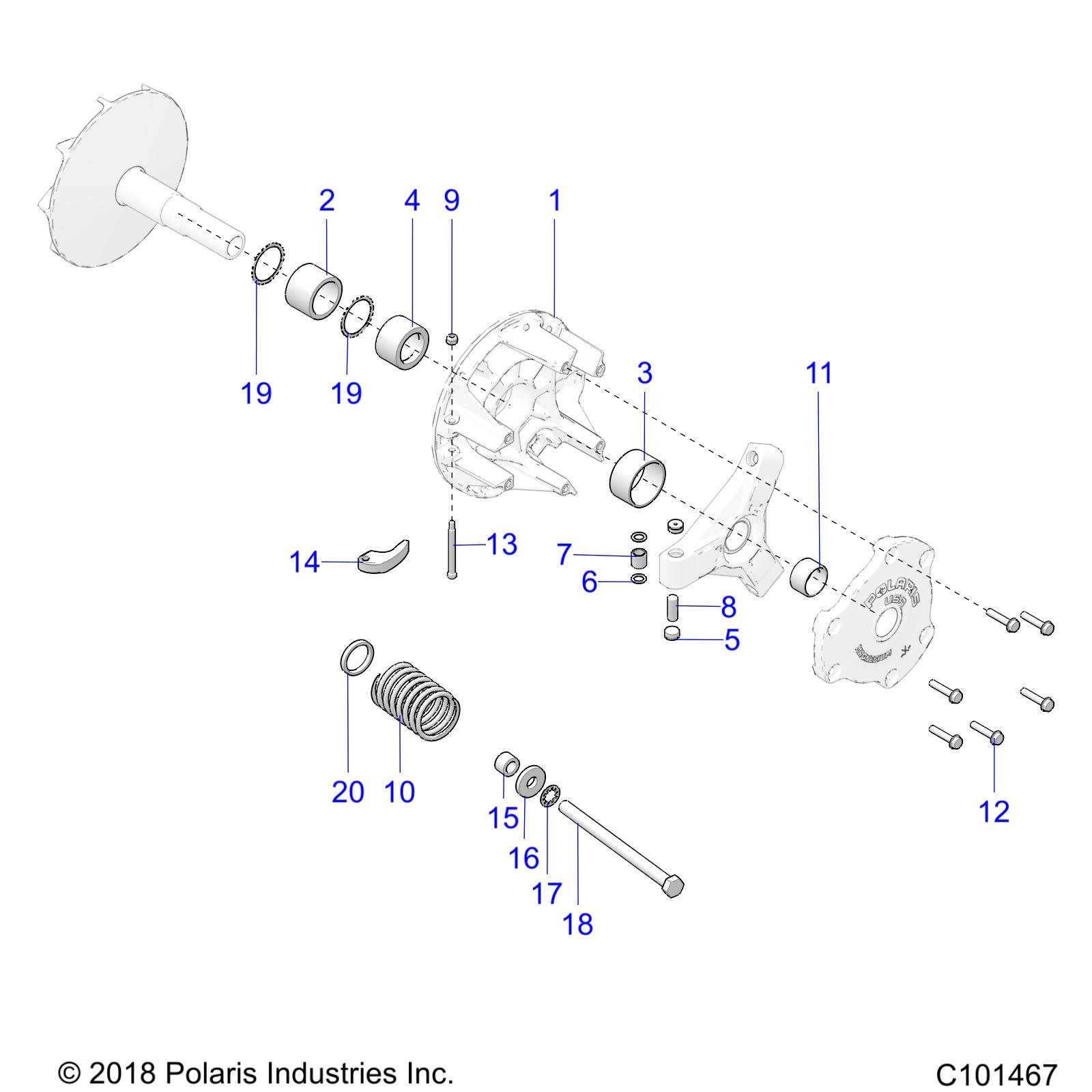 DRIVE TRAIN, PRIMARY CLUTCH - A20SYE95AD/CAD (C101467)