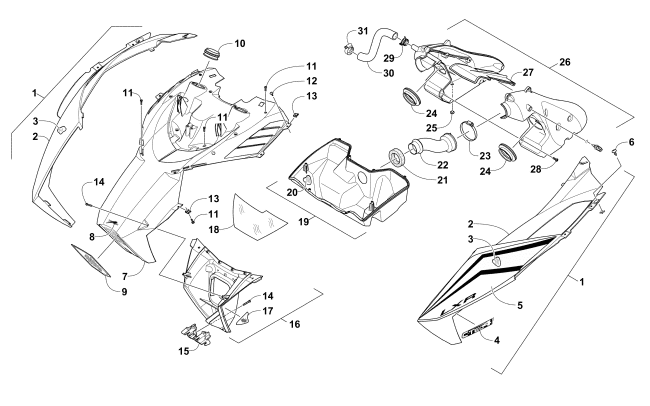 HOOD AND AIR INTAKE ASSEMBLY