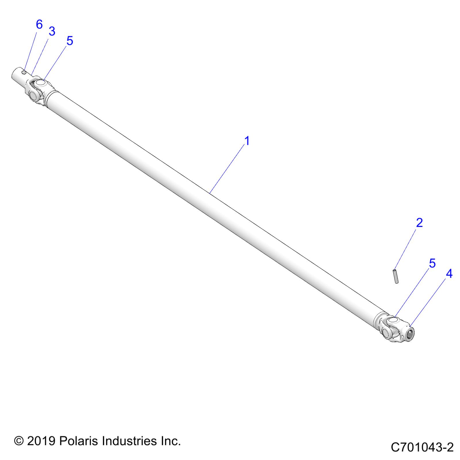 DRIVE TRAIN, FRONT PROP SHAFT - Z20CHA57A2/E57AM (C701043-2)