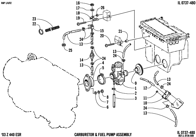 CARBURETOR AND FUEL PUMP ASSEMBLY