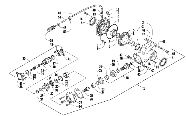 REAR DRIVE GEARCASE ASSEMBLY