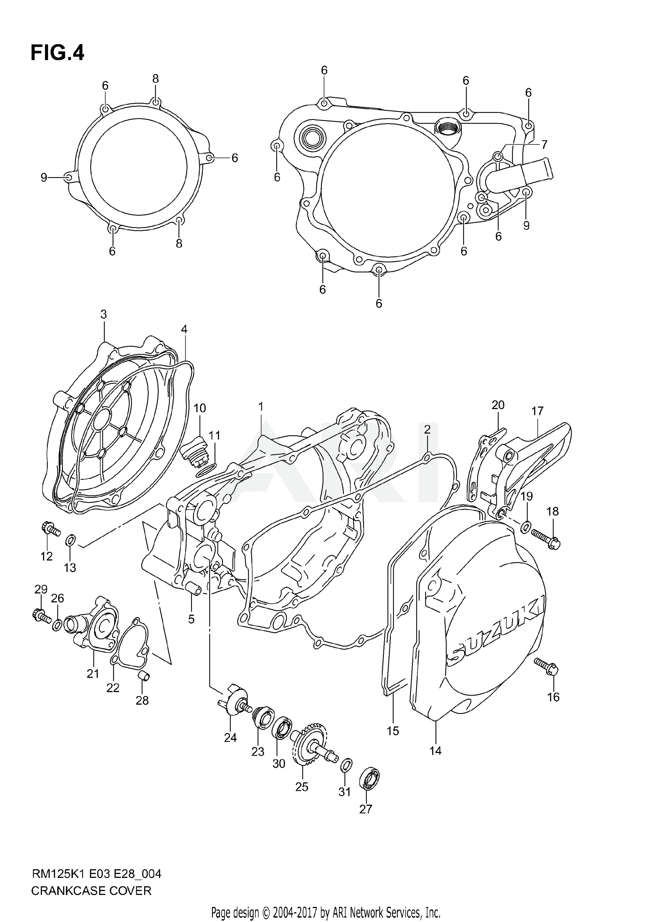 CRANKCASE COVER-WATER PUMP