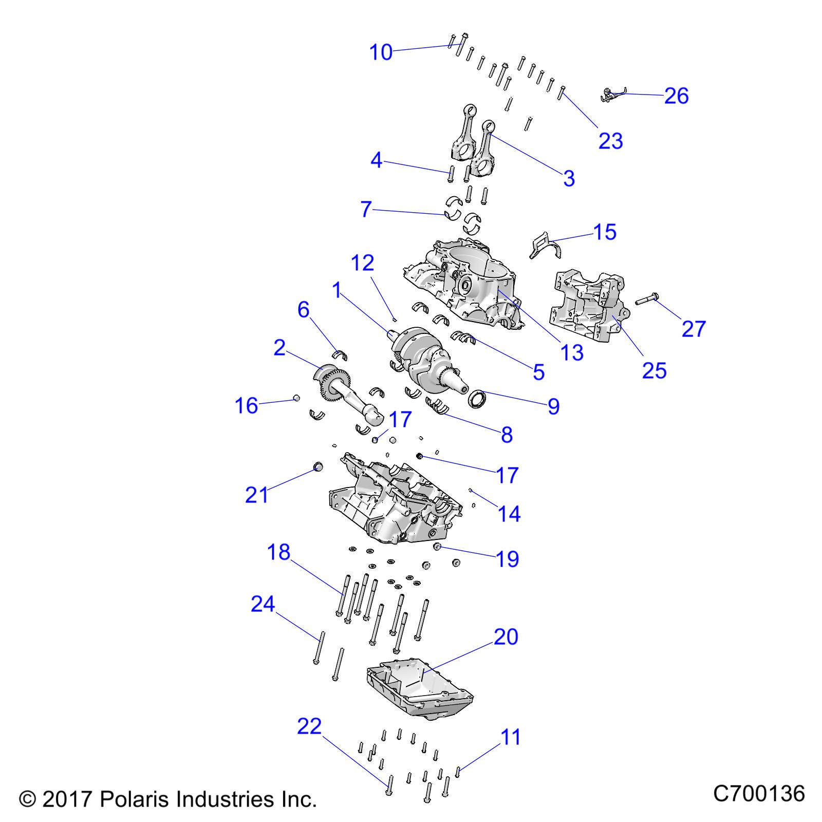 ENGINE, CRANKCASE AND CRANKSHAFT - R19RHE99ND (C700136)