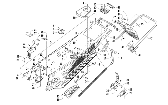 TUNNEL, REAR BUMPER, AND SNOWFLAP ASSEMBLY