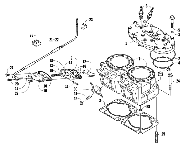 CYLINDER AND HEAD ASSEMBLY