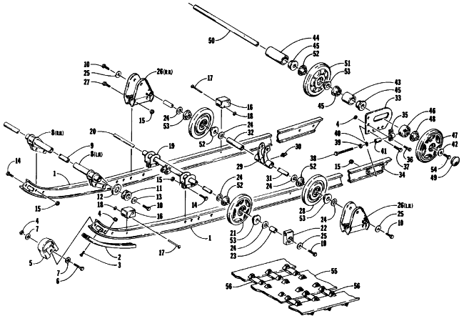 SLIDE RAIL AND TRACK ASSEMBLY