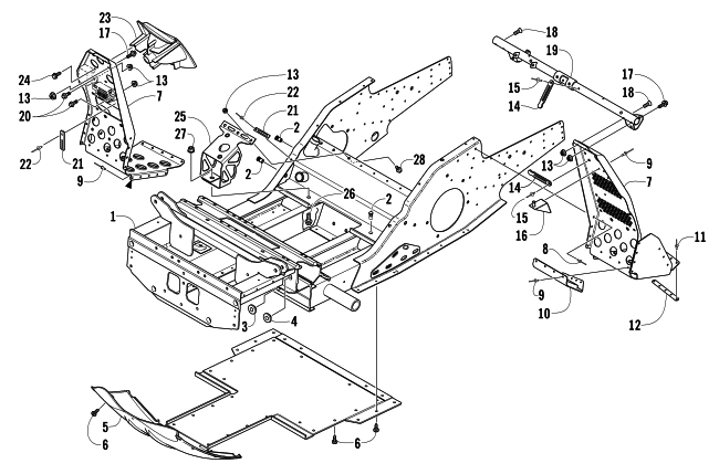 FRONT FRAME AND FOOTREST ASSEMBLY