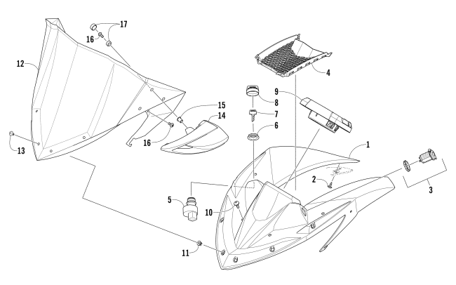 WINDSHIELD AND INSTRUMENTS ASSEMBLIES