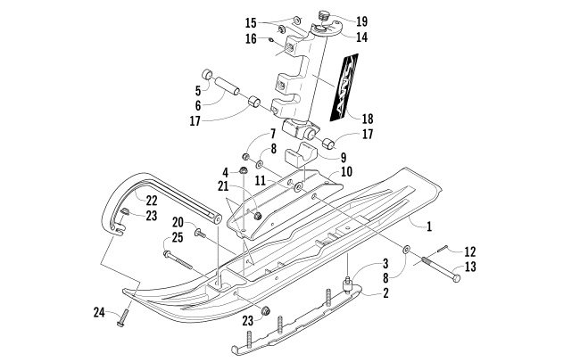 SKI AND SPINDLE ASSEMBLY