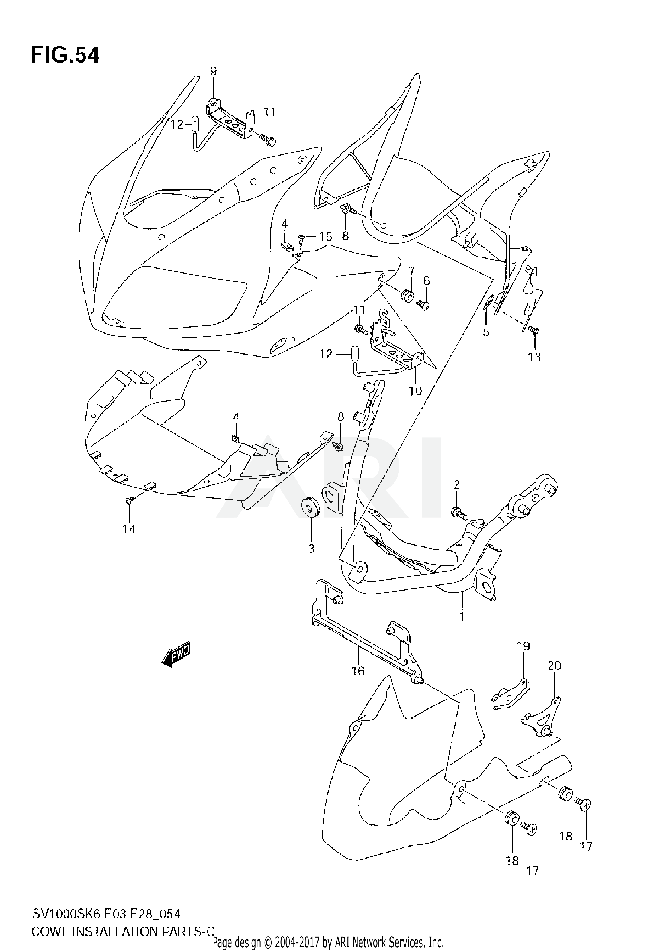 COWLING INSTALLATION PARTS (SV1000S)