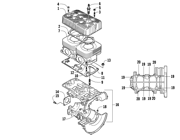 CRANKCASE AND CYLINDER