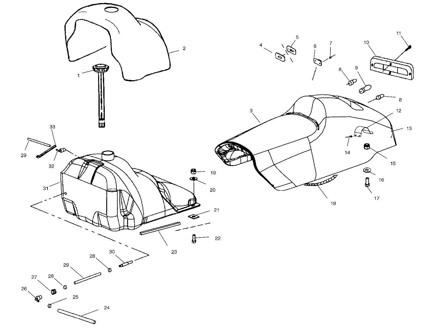 SEAT AND GAS TANK - S01NX6ES (4968856885A004)