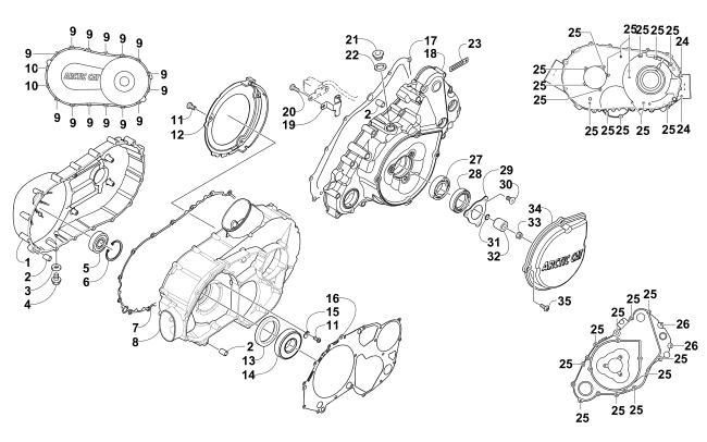 CLUTCH/V-BELT/MAGNETO COVER ASSEMBLY