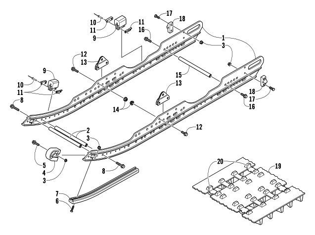 SLIDE RAIL AND TRACK ASSEMBLY