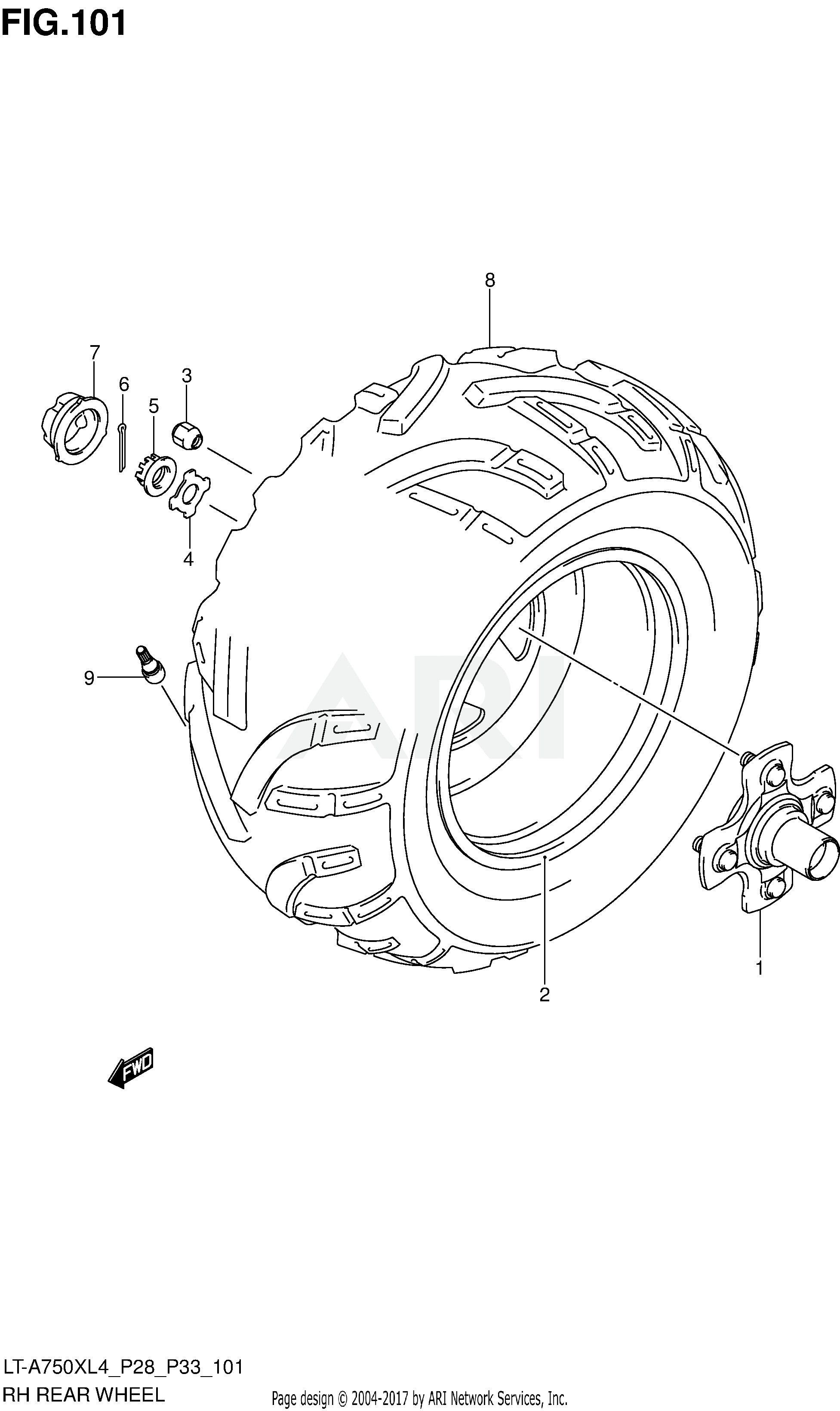 RH REAR WHEEL (LT-A750XZL4 P28)