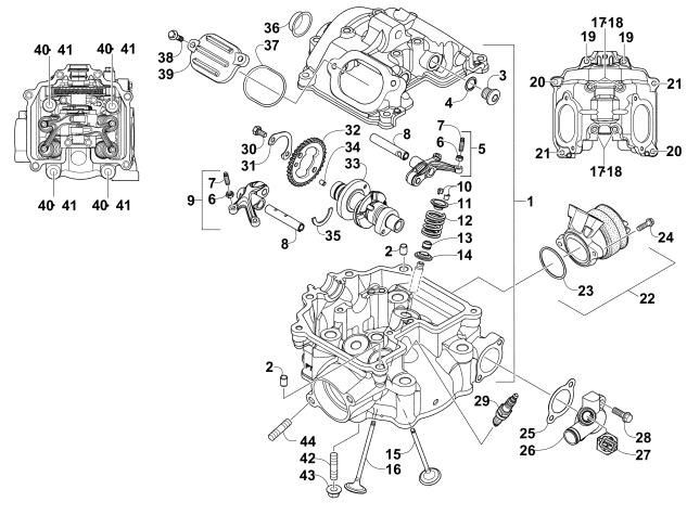 CYLINDER HEAD AND CAMSHAFT/VALVE ASSEMBLY