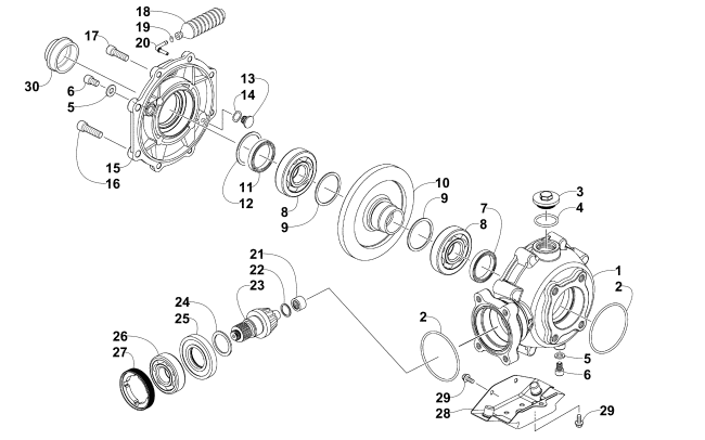 REAR DRIVE GEARCASE ASSEMBLY