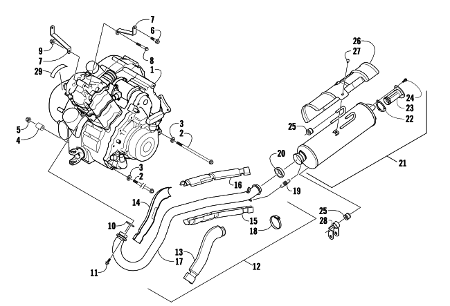 ENGINE AND EXHAUST