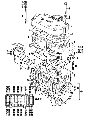 CRANKCASE AND CYLINDER