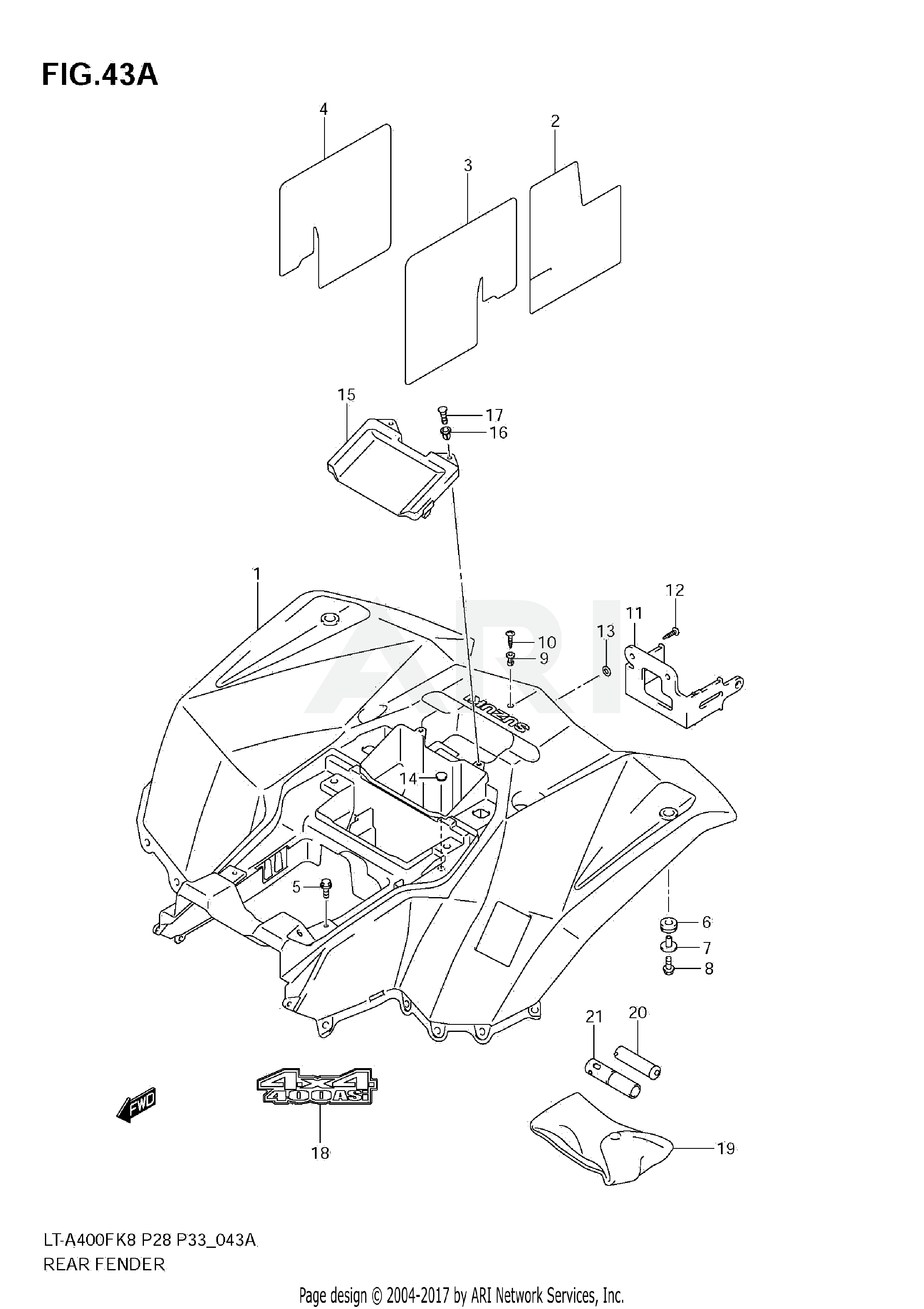 REAR FENDER (LT-A400FL0)