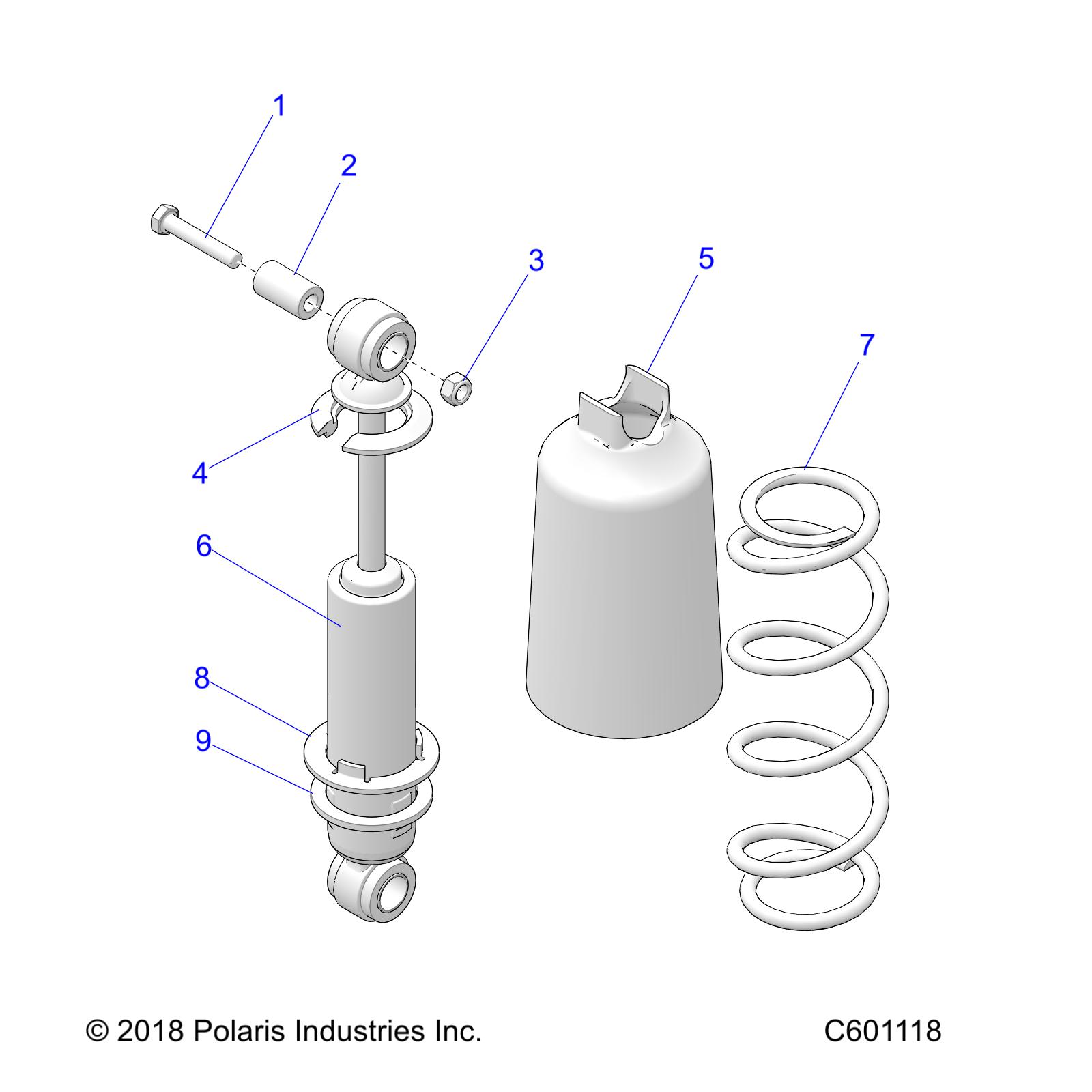 SUSPENSION, SHOCK, FRONT TRACK (7043995) - S20CED5BSL/BSU (C601118)