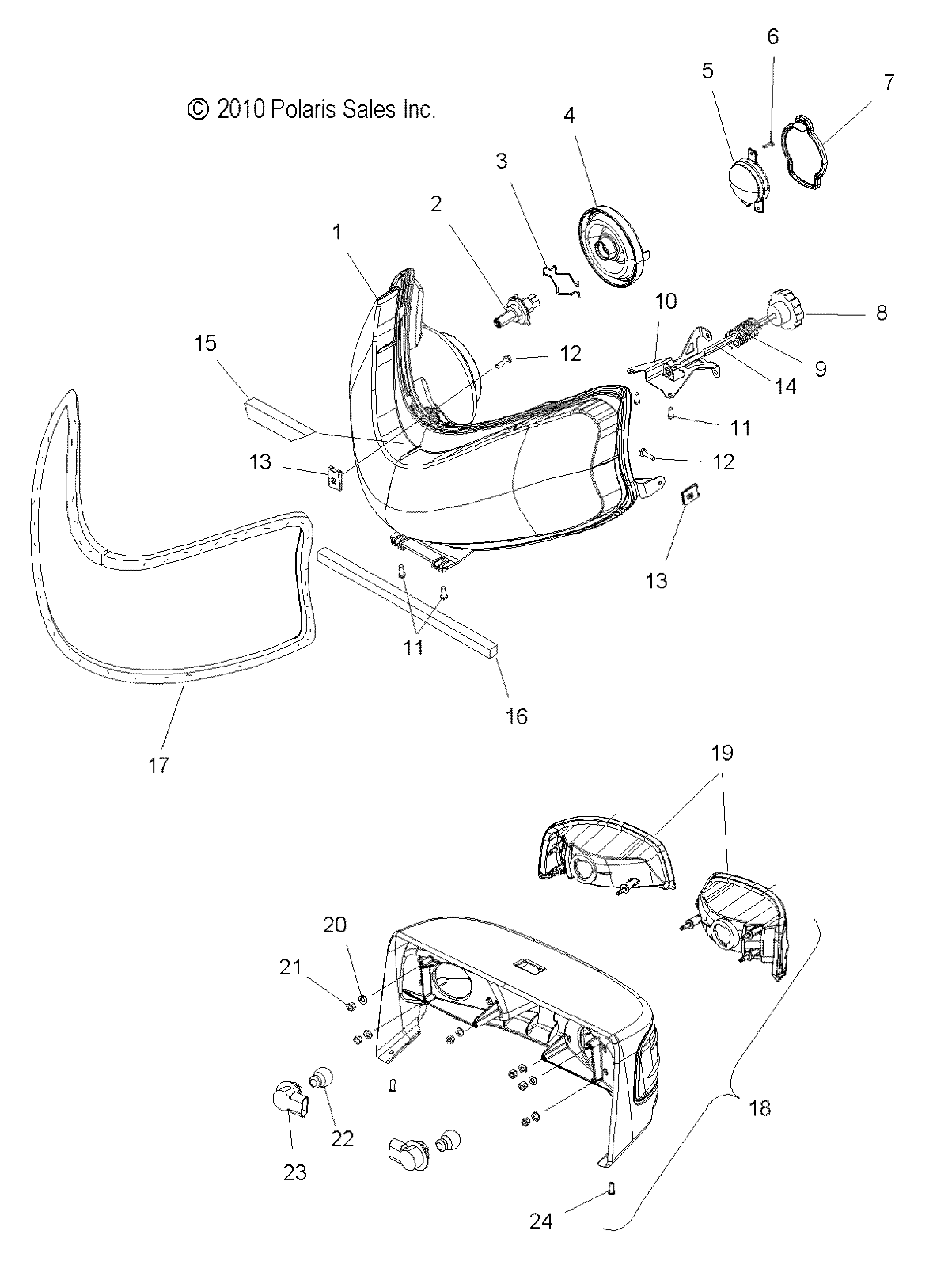 ELECTRICAL, HEADLIGHT and TAILLIGHT - S15PT6HSL/HEL (49SNOWHEADLGHT11600TRG)