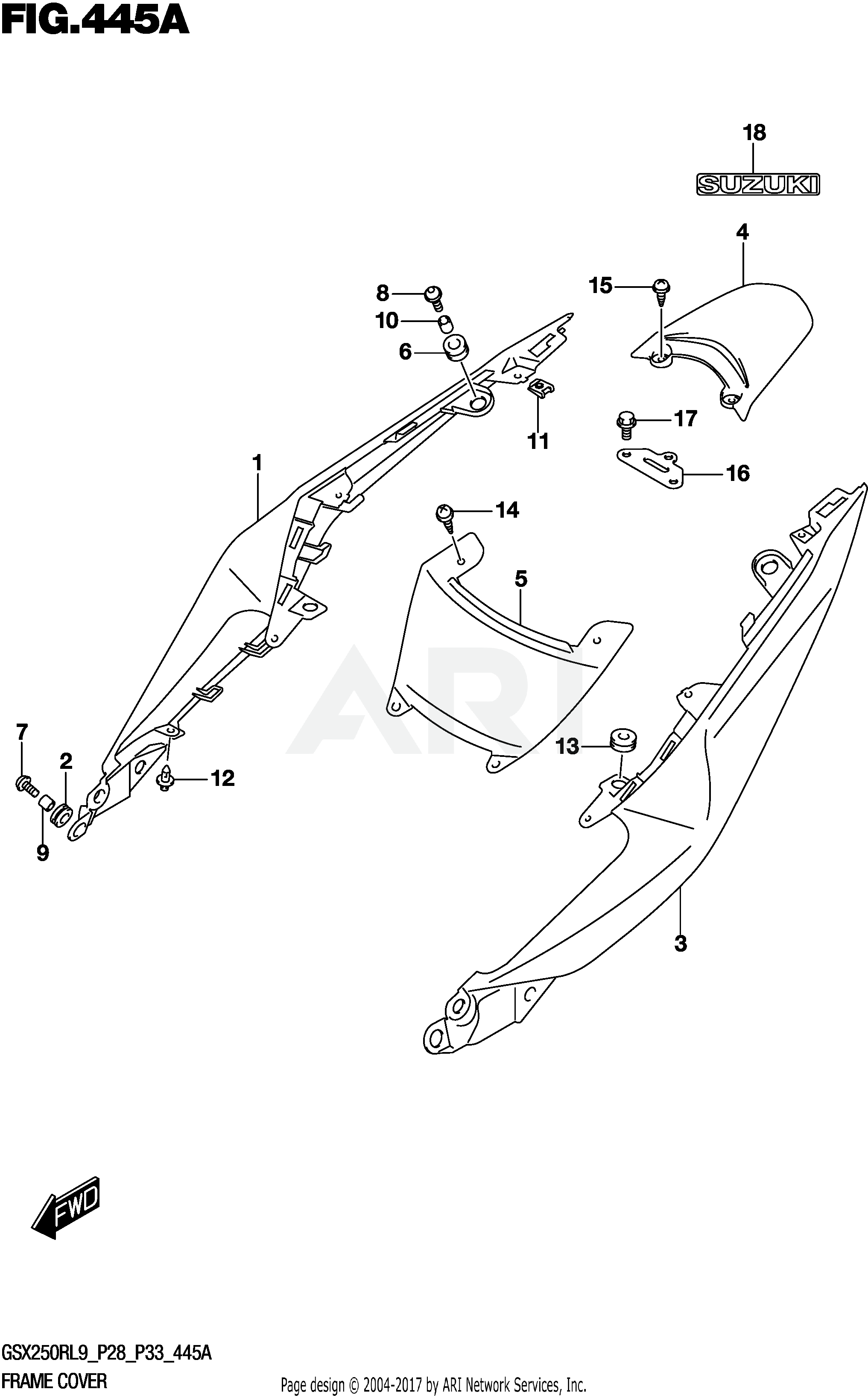 FRAME COVER (GSX250RL9 P28) (FOR YAY,QHW)