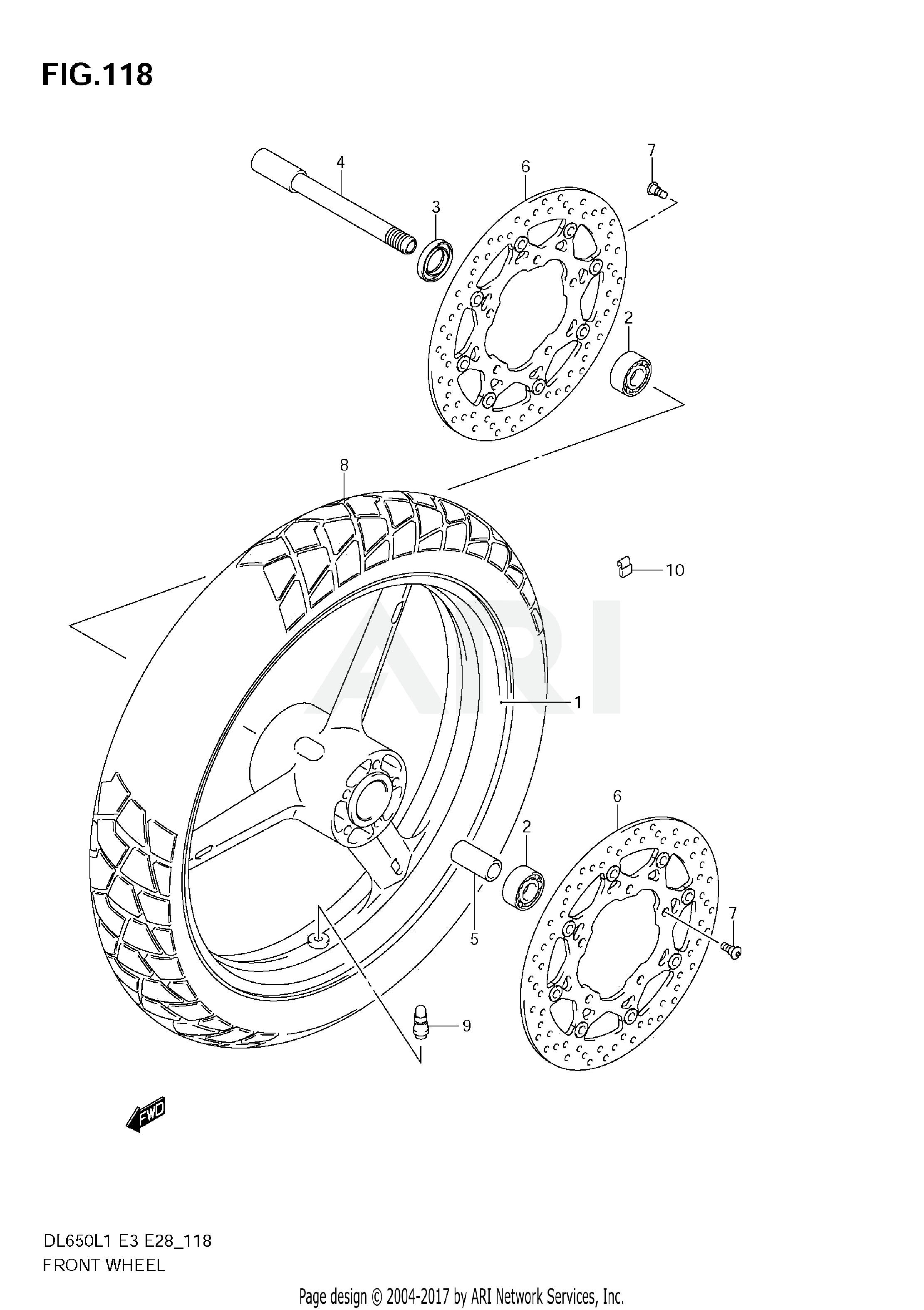 FRONT WHEEL (DL650 L1 E3)